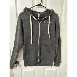 Bella+ Canvas Full Zip Hoodie Women's Small House Canary Logo Dark‎ Gray Pockets